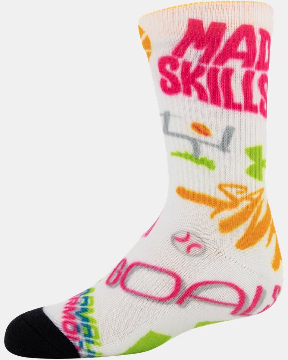 Kids' UA Mix – 2-Pack Socks, White, pdpMainDesktop image number 1
